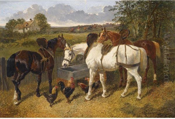 The Stableyard With A Hunt In The Distance - view 1