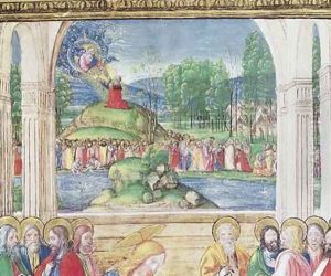 Moses receiving the Tablets of the Law from God
