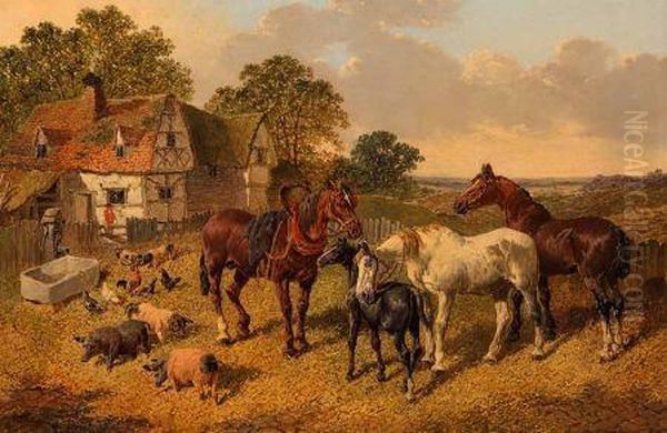 Farmyard Scene With Horses - view 1
