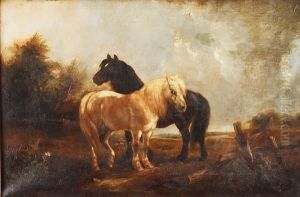 Horses Before A Landscape by John Frederick Herring Snr