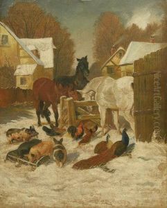 Winter Farmyard Scene Winter Farmyard Scene