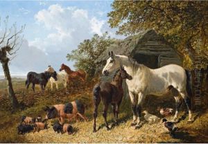 Farmyard Scene by John Frederick Herring Snr