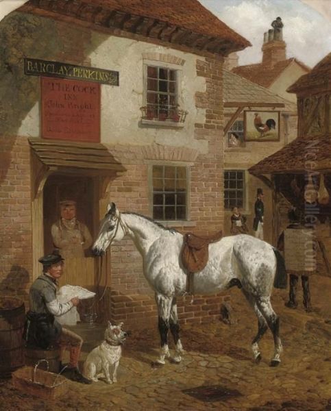 A Grey Hunter Before An Inn - view 1
