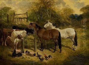 Farmyard With Horses by John Frederick Herring Snr