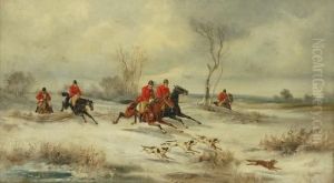 Jnr Winter Hunting Scene Oilon
Canvas Signed 'j.f. Herring' Lower Left 38 X 67 Cm Provenance:leonard
Joel Melbourne C.1965 Private Collection Melbourne by John Frederick Herring Snr