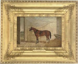 A Saddled Carriage Horse In A Stable