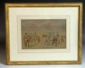 Jnr. -exercising On The Downs by John Frederick Herring Snr