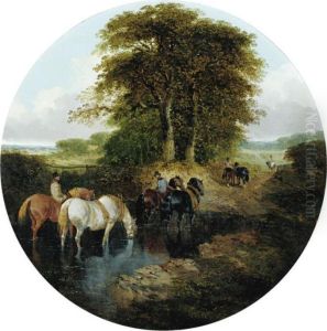 Fording The Stream by John Frederick Herring Snr