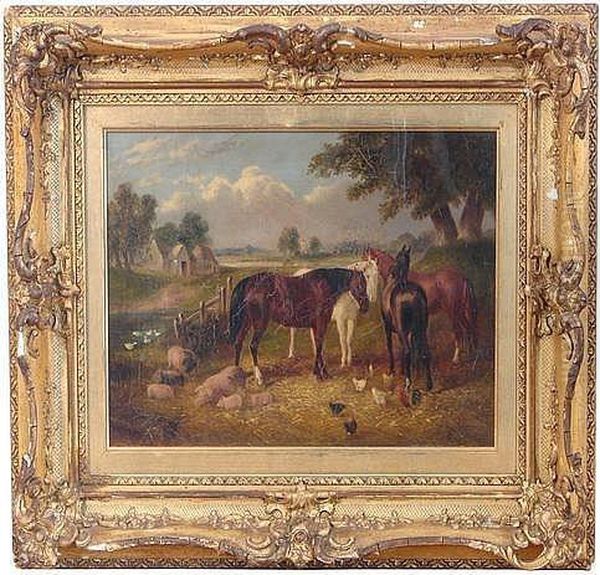 Farmyard Scene With Horses - view 1