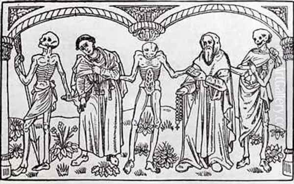 Death taking the Monk and the Abbot from the Danse Macabre - view 1