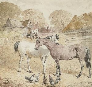 Farmyard Friends by John Frederick Herring Snr