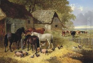 Farmyard Companions by John Frederick Herring Snr