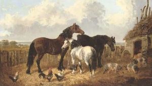 A Peaceful Day In The Farmyard by John Frederick Herring Snr