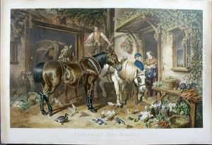 Title: Preparing For Market by John Frederick Herring Snr