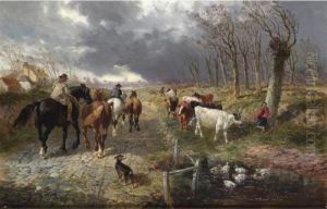 The Approaching Storm by John Frederick Herring Snr