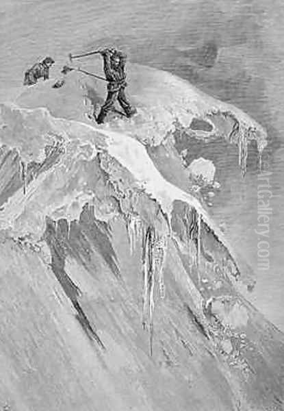 The Summit of the Moming Pass in 1864 from The Ascent of the Matterhorn engraved by Edward Whymper 1840-1911 - view 1
