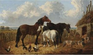 The Stableyard by John Frederick Herring Snr
