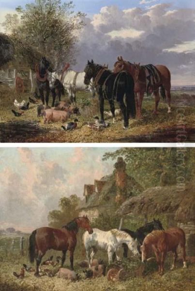 A Plough-team In Harness With Pigs And Ducks - view 1