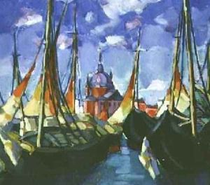 Sailing Boats in Venice 1922-3 by Konrad Magi
