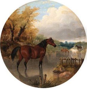 Horses Watering by John Frederick Herring Snr