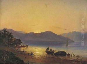 Setting off from the shore at sunrise