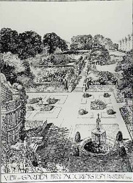 View of Garden Broad Oak Accrington from The Art and Craft of Garden Making by Thomas Mawson - view 1