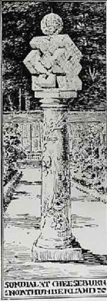Sundial at Cheeseburn Northumberland from Thomas Mawsons The Art and Craft of Garden Making - view 1