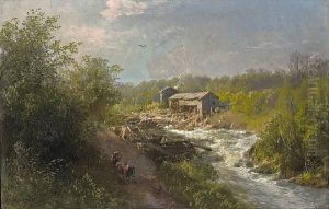 Mill By A Mountain Stream, Believed To Be The Sierras