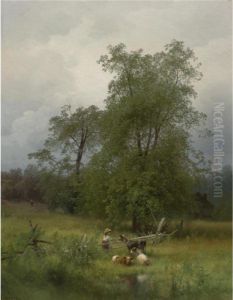 Summer Afternoon In A Meadow by Herman Herzog