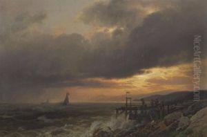 Sunset On The Coast Of Maine Near Port Clyde by Herman Herzog