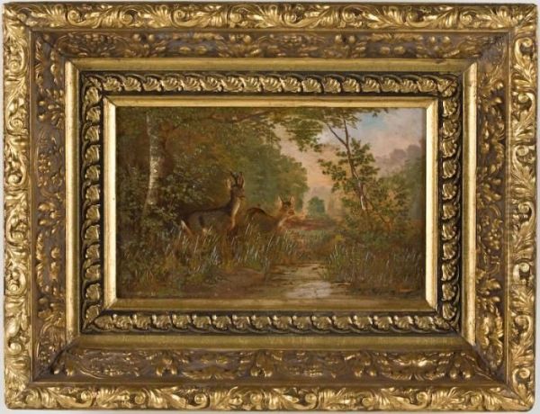 Deer At A Stream - view 1