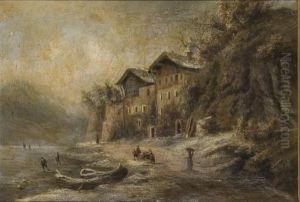 Scene D'hiver Dans Les Alpes by Herman Herzog