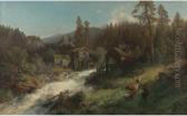 Wooded Landscape With Mills - view 1