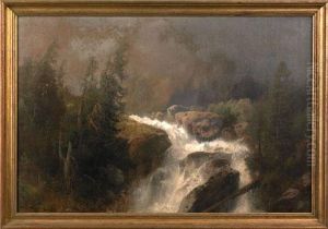 Waterfall In Hemsdalen (norway) by Herman Herzog