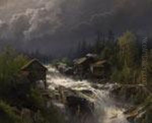 Squall Over The Old Mill by Herman Herzog
