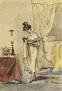 Young Lady at Home by Henri Bonaventure Monnier