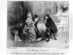 A Marriage of Convenience 1840 by Henri Bonaventure Monnier