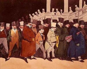 Leaving the Office at 4 o clock 1830 by Henri Bonaventure Monnier