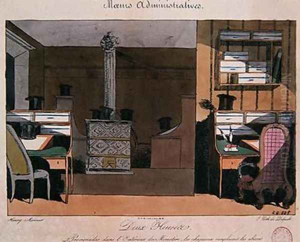 Scene in a Parisian office during the lunchbreak 1830 - view 1