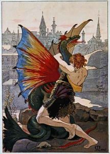 Jean LOurs in combat with a Dragon 1900 by Masse