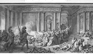 Ulysses asking the Women to carry away the Bodies of Penelope's Lovers by Nicolas Andre Monsiau