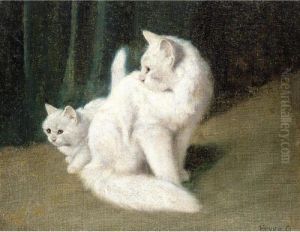 Mother And Kitten by Arthur Heyer