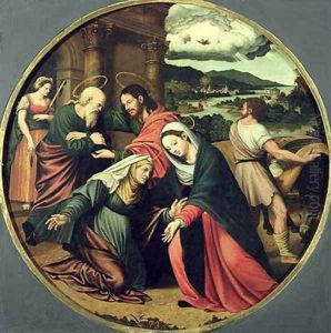 The Visitation by Vicente Juan (Juan de Juanes) Macip