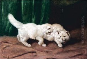 Two White Kittens by Arthur Heyer