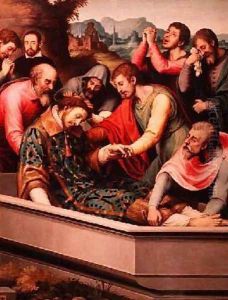 The Burial of St Esteban by Vicente Juan (Juan de Juanes) Macip