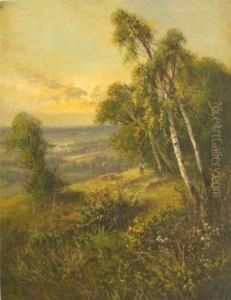 Pair Of Rural Landscapes With Figures by Frank Hider