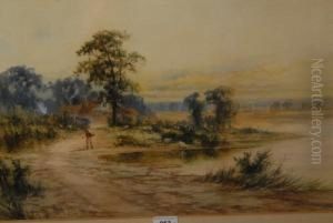 A Pair, The Lake Side Cottage, Sunrise And Sunset by Frank Hider