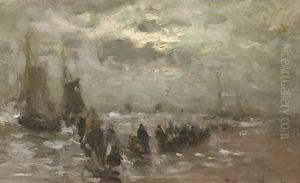 On the beach by Gerhard Arij Ludwig Morgenstje Munthe