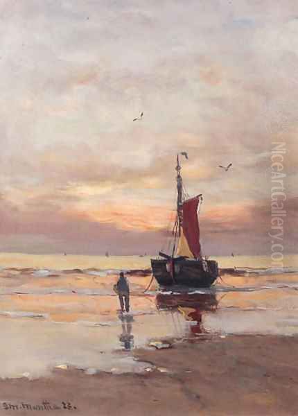 A bomschuit at sunset - view 1