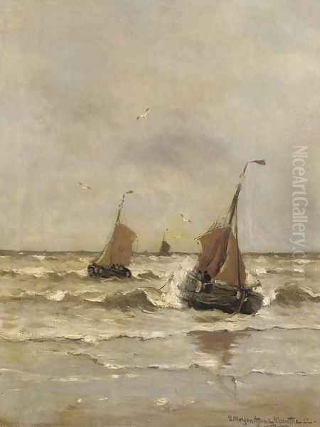 Bomschuiten in the surf - view 1